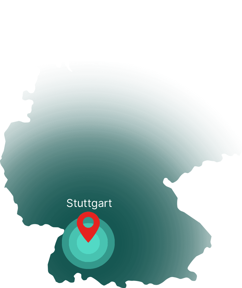 Einsatzgebiet BWG Böblingen: 150 km Radius um Stuttgart